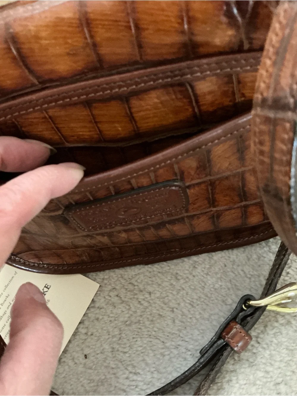 Small Bayou Leather Flap unused with box etc J113 T1
